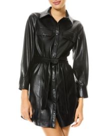 Alice and Olivia Miranda Vegan Leather Shirt Dress Bloomingdales at Bloomingdales