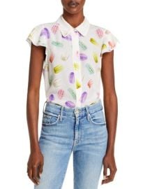 Alice and Olivia Multicolor Macarons Silk Shirt Bloomingdales at Bloomingdales