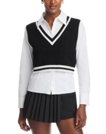 Alice and Olivia Orly Layered Look Sweater Vest Bloomingdales at Bloomingdales