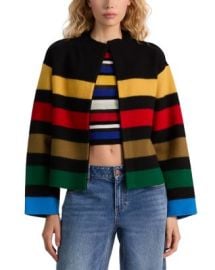 Alice and Olivia Pearson Striped Sweater Jacket Bloomingdales at Bloomingdales