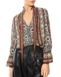 Alice and Olivia Reilly Tie Neck Blouse Women - Bloomingdale s at Bloomingdales