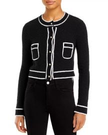 Alice and Olivia Rhoda Contrast Trim Cardigan   Bloomingdales at Bloomingdales