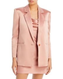 Alice and Olivia Shan Satin Strong Shoulder Blazer Bloomingdales at Bloomingdales