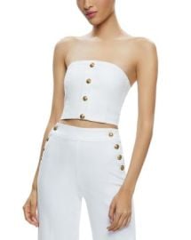 Alice and Olivia Strapless Denim Cropped Top Bloomingdales at Bloomingdales