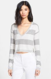 Alice and Olivia Stripe Crop Sweater at Nordstrom