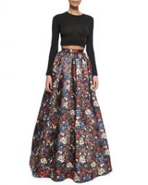 Alice and Olivia Tina Floral-Print Ball Skirt at Neiman Marcus