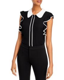 Alice and Olivia Waylen Flutter Sleeve Blouse   Bloomingdales at Bloomingdales