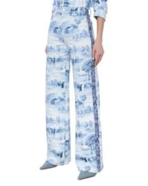 Alice and Olivia Weezy Printed High Rise Wide Leg Jeans in Chateau Bloomingdales at Bloomingdales