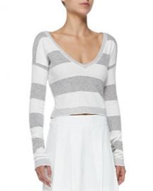 Alice and Olivia Wide-Stripe Cropped Knit Top at Neiman Marcus