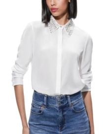 Alice and Olivia Willa Embellished Collar Shirt Bloomingdales at Bloomingdales