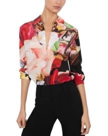 Alice and Olivia Willa Floral Silk Top Bloomingdales at Bloomingdales