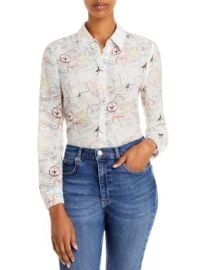 Alice and Olivia Willa Silk Stamp Print Shirt   Bloomingdales at Bloomingdales