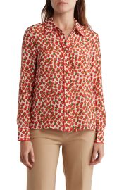 Alice and Olivia Willa Silk Strawberry Print Shirt Bloomingdales at Bloomingdales