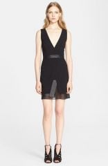 Alice and Olivia and39Briceand39 Layered Leather Trim Dress at Nordstrom