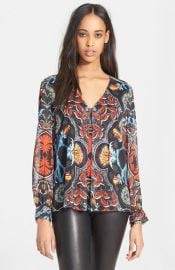 Alice and Olivia and39Deandraand39 Print Pleated Blouse at Nordstrom