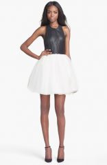 Alice and Olivia and39Ginniferand39 Leather Bodice Party Dress at Nordstrom