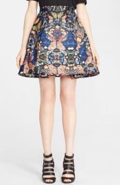 Alice and Olivia and39Nylaand39 Print Pleat Flared Skirt at Nordstrom