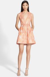 Alice and Olivia and39Paceyand39 Deep-V Neck Lantern Dress at Nordstrom