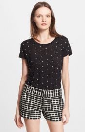 Alice and Olivia and39Robinand39 Embellished Linen Tee at Nordstrom