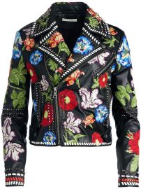 Alice x2B Olivia Embroidered Leather Jacket - at Farfetch