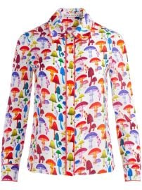 Alice x2B Olivia mushroom-print Silk Shirt - at Farfetch