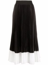 Alicex2BOlivia Katz two-tone Pleated Midi Skirt - at Farfetch