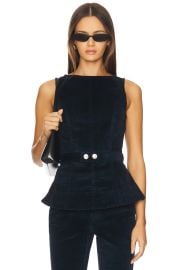 Aligne Trish Cord Top In Navy at Revolve