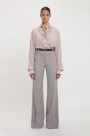 Alina High Waisted Trouser In Quartz Victoria Beckham Inc at Victoria Beckham