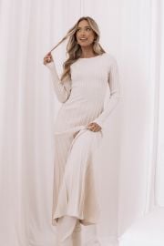 Alison Long Sleeve Maxi Dress - Cream at Petal + Pup