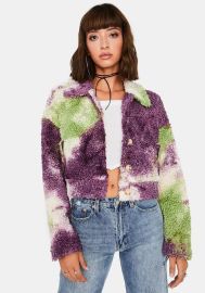 All Bundled Up Tie Dye Sherpa Jacket at Dolls Kill