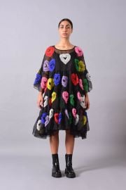 All Hearts Multi Tier Dress Black NORBLACK NORWHITE at NBNW