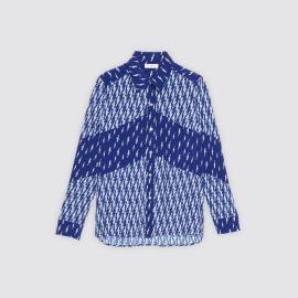 All-Over Lightning Bolt Print Shirt at Sandro