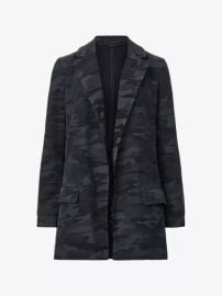 All Saints Aleida Denim Blazer in Camo Ink Blue at Selfridges