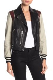 All Saints Colorblock Leather Jacket at Nordstrom