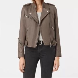 All Saints Jackets amp Coats All Saints Atkinson Biker Leather Jacket In Battle Brown Poshmark at Poshmark