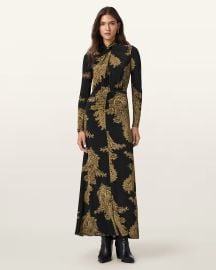 All Saints Mina Dress in Ella Black at All Saints