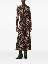 All Saints Mina Dress in Pardus Honey Brown at Farfetch