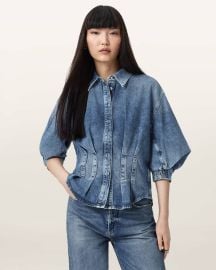 All Saints Nancy Denim Shirt in Vintage Indigo at All Saints
