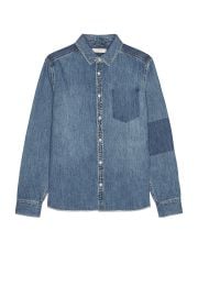 All Saints Solar Denim Button Up Shirt in Washed Indigo at Revolve