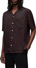 All Saints Stellar Mass Star Print Camp Shirt at Nordstrom