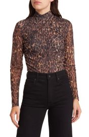 All Saints Tia Antia Print Top in Natural Brown at Nordstrom