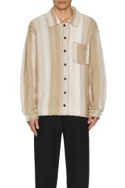 All Saints Truck Stripe Cotton Cardigan in Dust Taupe at Revolve