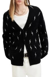 All Saints Zap Regular Fit V Neck Cardigan at Nordstrom