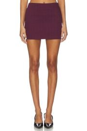 All The Ways Aurelia Mini Skirt In Wine Plaid at Revolve