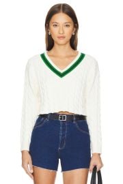 All The Ways Darlah Crop Sweater In Cream Multi at Revolve