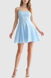 All in Favor Eyelet Fit Flare Minidress at Nordstrom Rack