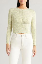 All in Favor Floral Ruched Long Sleeve Top at Nordstrom