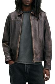 AllSaints Alkan Leather Jacket at Nordstrom