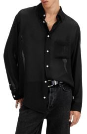 AllSaints Ando Sheer Seersucker Button-Up Shirt at Nordstrom