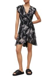 AllSaints Ari Floral Print Wrap Dress at Nordstrom